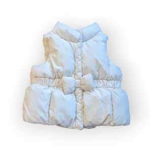 0-6 Months Baby Gap White Puffer Vest with Bow